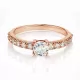 Женское кольцо из ювелирной стали TATIC RSS-7592 с дорожкой фианитов, цвет розового золота