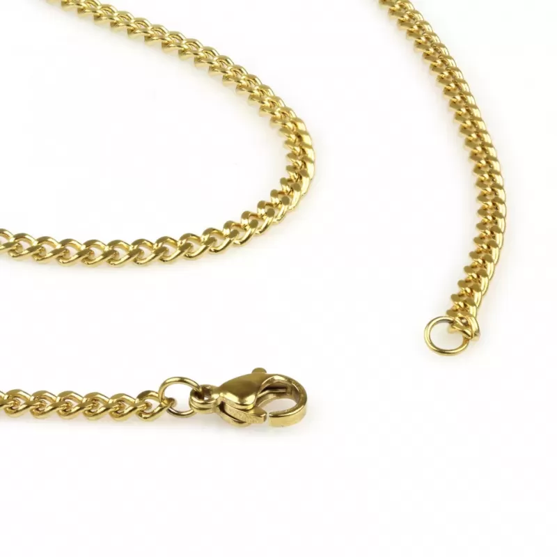 Панцирная цепочка Everiot SN-XP-189-GD из нержавеющей стали с покрытием цвета желтого золота