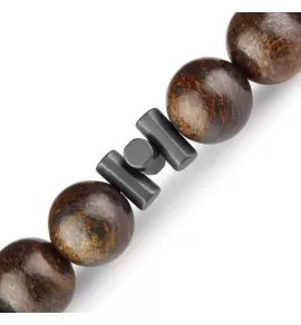 Браслет на резинке Everiot Select LNS-2175 из бронзита и гематита