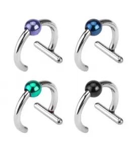 Серьга для имитации пирсинга хряща уха, хеликса PiercedFish RFX1-14104 из стали с титановой вставкой