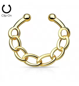 Серьга септум обманка (клипса, имитация пирсинга) PiercedFish SEPR-63 в форме цепи