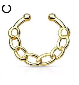 Серьга септум обманка (клипса, имитация пирсинга) PiercedFish SEPR-63 в форме цепи