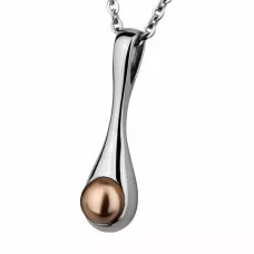 Кулон из стали Everiot AAB-359PSS с бронзовой вставкой Восьмая нота