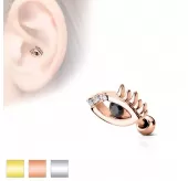 Серьга для пирсинга хеликса, трагуса, хряща уха из стали PiercedFish JA18274, микроштанга "Всевидящее око"