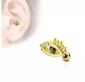 Серьга для пирсинга хеликса, трагуса, хряща уха из стали PiercedFish JA18274, микроштанга "Всевидящее око"