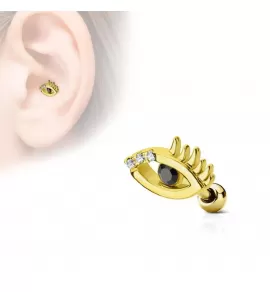 Серьга для пирсинга хеликса, трагуса, хряща уха из стали PiercedFish JA18274, микроштанга "Всевидящее око"