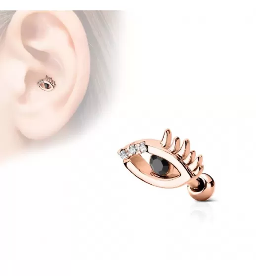 Серьга для пирсинга хеликса, трагуса, хряща уха из стали PiercedFish JA18274, микроштанга "Всевидящее око"