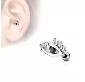 Серьга для пирсинга хеликса, трагуса, хряща уха из стали PiercedFish JA18274, микроштанга "Всевидящее око"