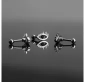 Серьга для пирсинга хеликса, трагуса, хряща уха из стали PiercedFish JA18274, микроштанга "Всевидящее око"