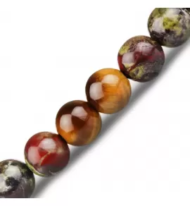 Браслет со знаками зодиака на резинке Everiot Select LNS-6023 из яшмы и камня тигровый глаз