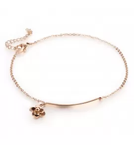 Браслет анклет на ногу Everiot SA-XP-15321 цепочка из стали с подвеской цветком