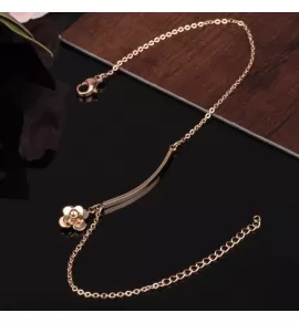 Браслет анклет на ногу Everiot SA-XP-15321 цепочка из стали с подвеской цветком