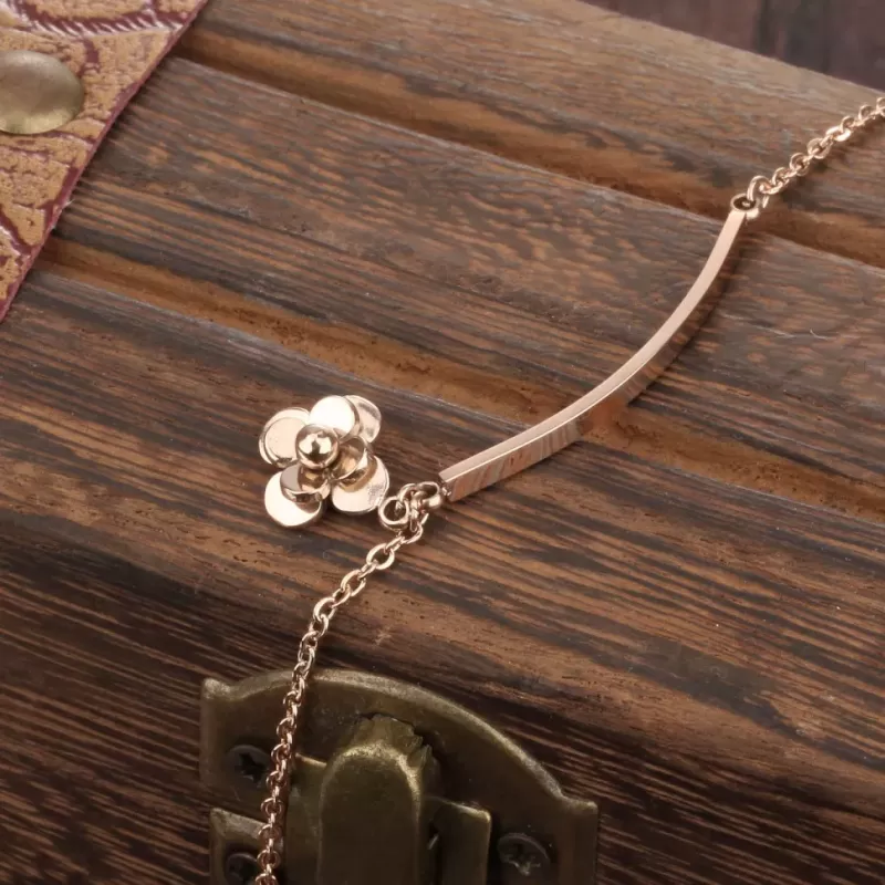 Браслет анклет на ногу Everiot SA-XP-15321 цепочка из стали с подвеской цветком