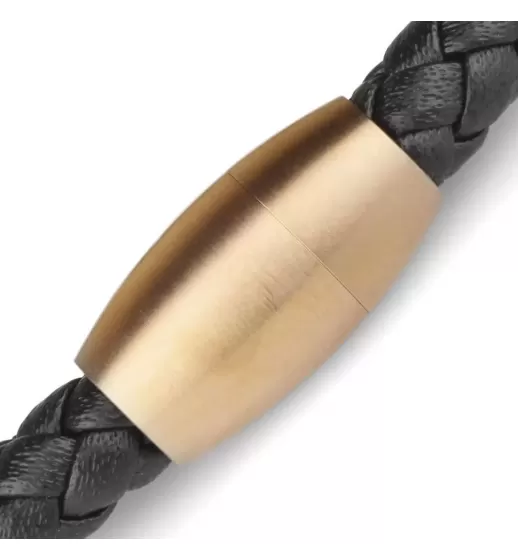 Плетеный мужской браслет из экокожи TATIC SLQ-1010R черный