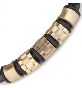 Плетеный мужской браслет из экокожи TATIC SLQ-1010R черный