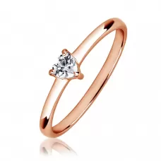 Женское кольцо из ювелирной стали TATIC RSS-7005 с дорожкой фианитов, цвет розового золота