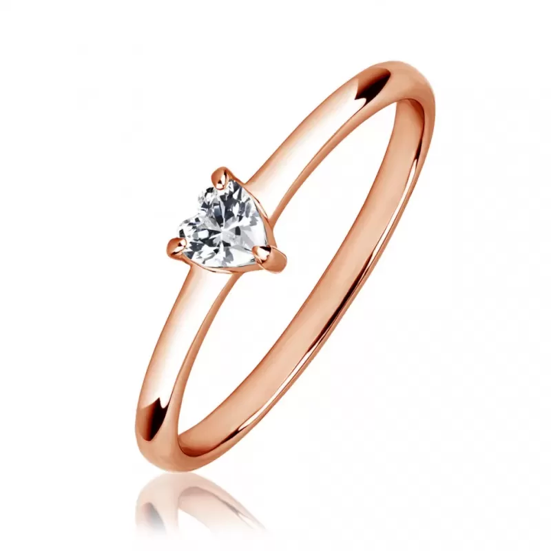 Женское кольцо из ювелирной стали TATIC RSS-7005 с дорожкой фианитов, цвет розового золота