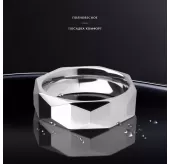 Кольцо из карбида вольфрама INFY R-TG-0109 с геометрическими гранями
