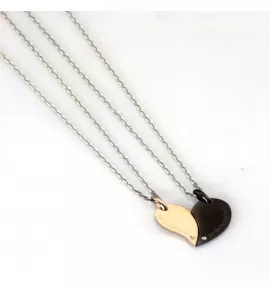 Парный кулон Everiot AAB-13xGPSD с надписью "For the rest of our life"