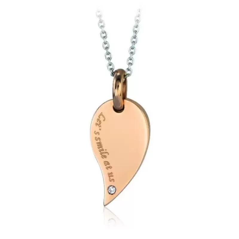 Парный кулон Everiot AAB-13xGPSD с надписью "For the rest of our life"