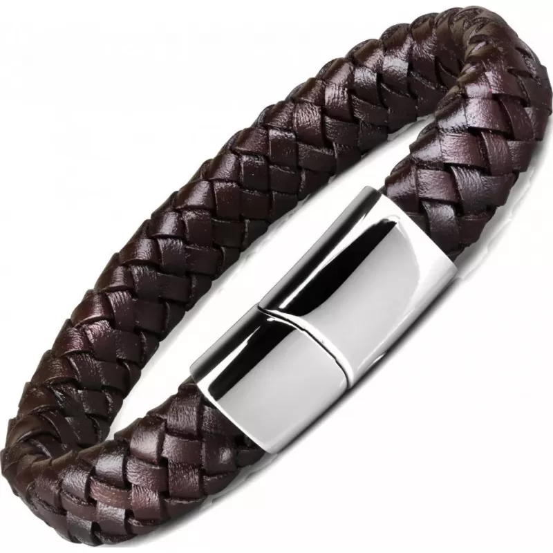 Кожаный мужской браслет Everiot BC-MJ-1596 плетеный