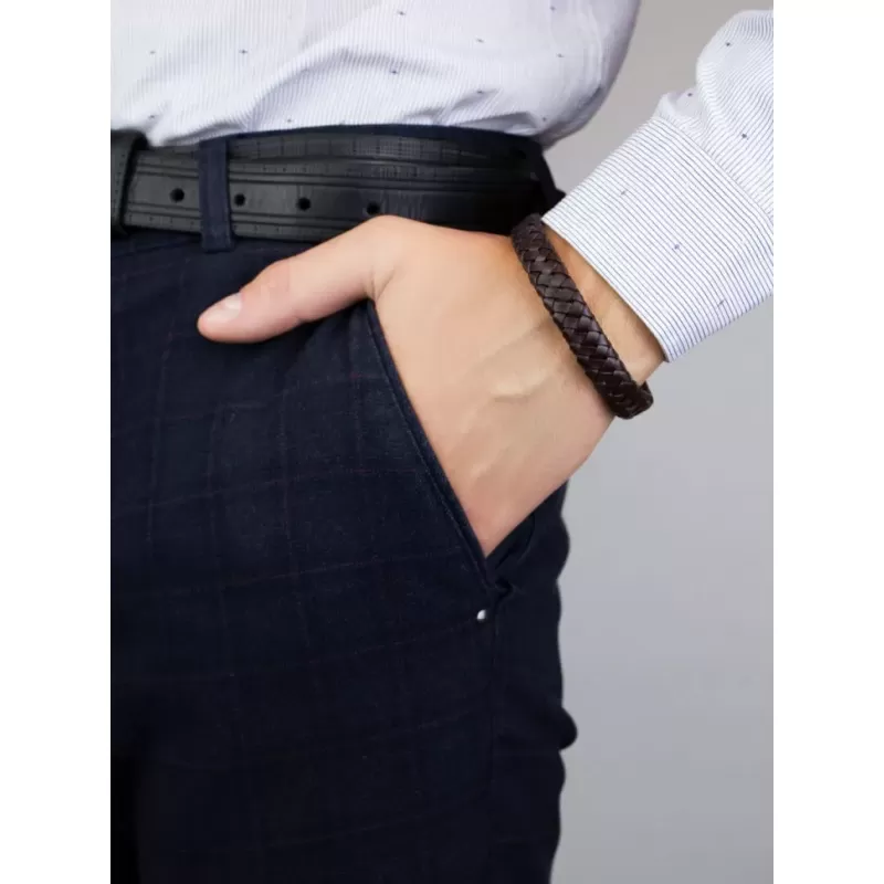 Кожаный мужской браслет Everiot BC-MJ-1596 плетеный