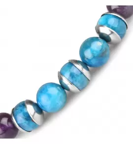 Женский браслет на резинке Everiot Select LNS-2226 из аметиста и апатита