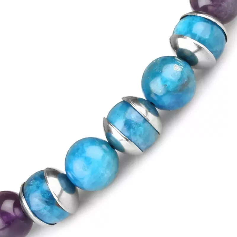 Женский браслет на резинке Everiot Select LNS-2226 из аметиста и апатита