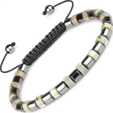 Браслет Шамбала Everiot Select LNS-0286 из натурального гематита и змеевика