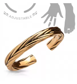 Безразмерное незамкнутое кольцо для пальцев ног/на фалангу TATIC R-A16514-RD под розовое золото с плетением