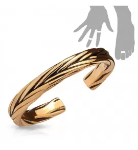 Безразмерное незамкнутое кольцо для пальцев ног/на фалангу TATIC R-A16514-RD под розовое золото с плетением