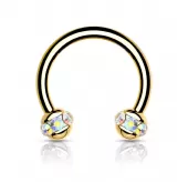 Циркуляр (подкова) PiercedFish HS34G серьга для септума, хеликса, трагуса, брови, губы, пупка, сосков, пирсинга смайл