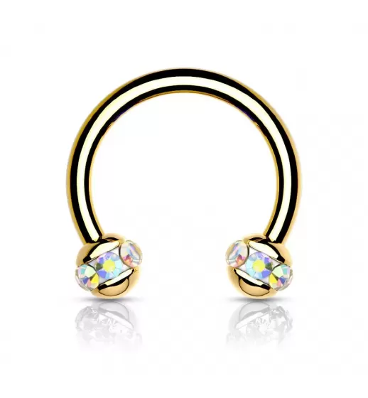 Циркуляр (подкова) PiercedFish HS34G серьга для септума, хеликса, трагуса, брови, губы, пупка, сосков, пирсинга смайл