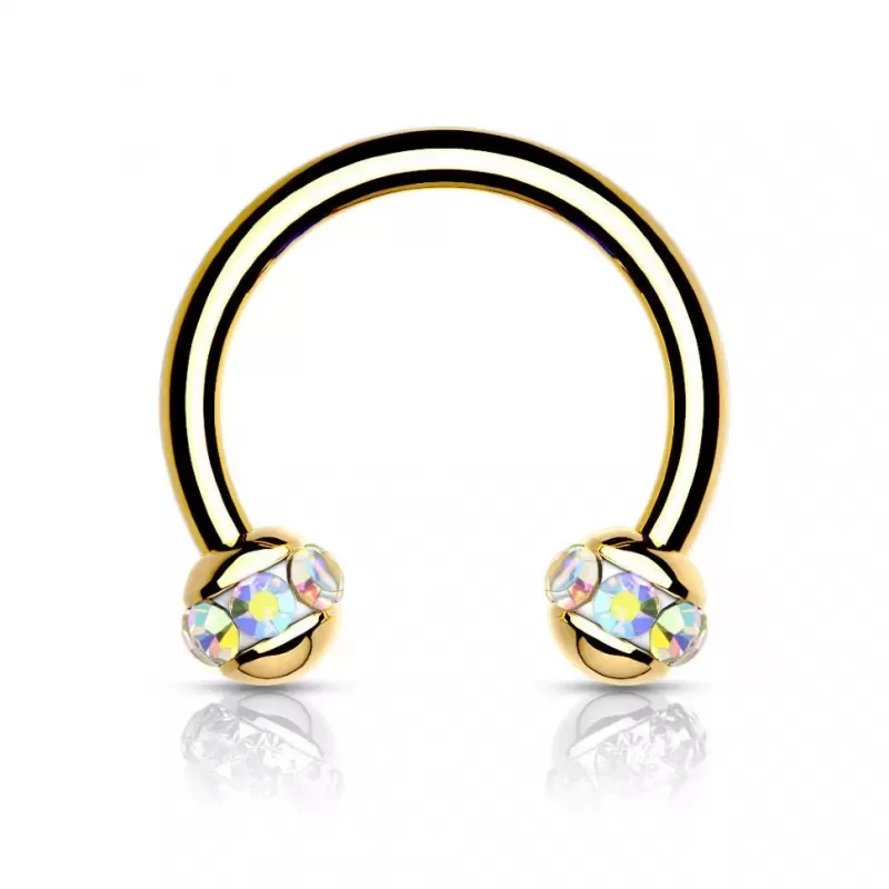 Циркуляр (подкова) PiercedFish HS34G серьга для септума, хеликса, трагуса, брови, губы, пупка, сосков, пирсинга смайл