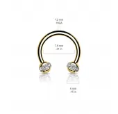 Циркуляр (подкова) PiercedFish HS34G серьга для септума, хеликса, трагуса, брови, губы, пупка, сосков, пирсинга смайл