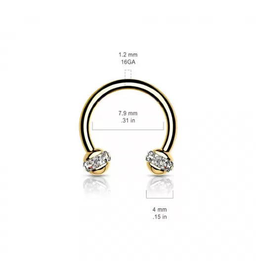 Циркуляр (подкова) PiercedFish HS34G серьга для септума, хеликса, трагуса, брови, губы, пупка, сосков, пирсинга смайл