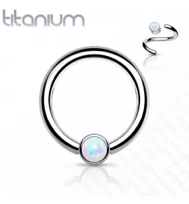 Кольцо из титана со съемным шариком Pirslab T23R05-OP17 серьга для септума, хряща уха, брови, носа, губ, пирсинга смайл