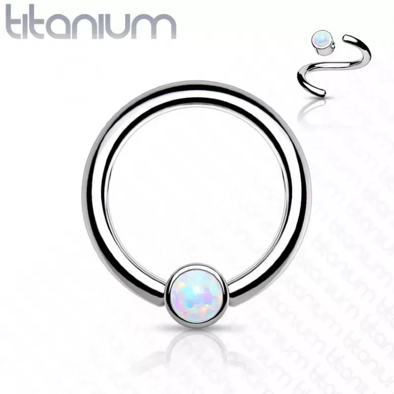 Кольцо из титана со съемным шариком Pirslab T23R05-OP17 серьга для септума, хряща уха, брови, носа, губ, пирсинга смайл