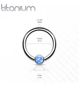 Кольцо из титана со съемным шариком Pirslab T23R05-OP17 серьга для септума, хряща уха, брови, носа, губ, пирсинга смайл