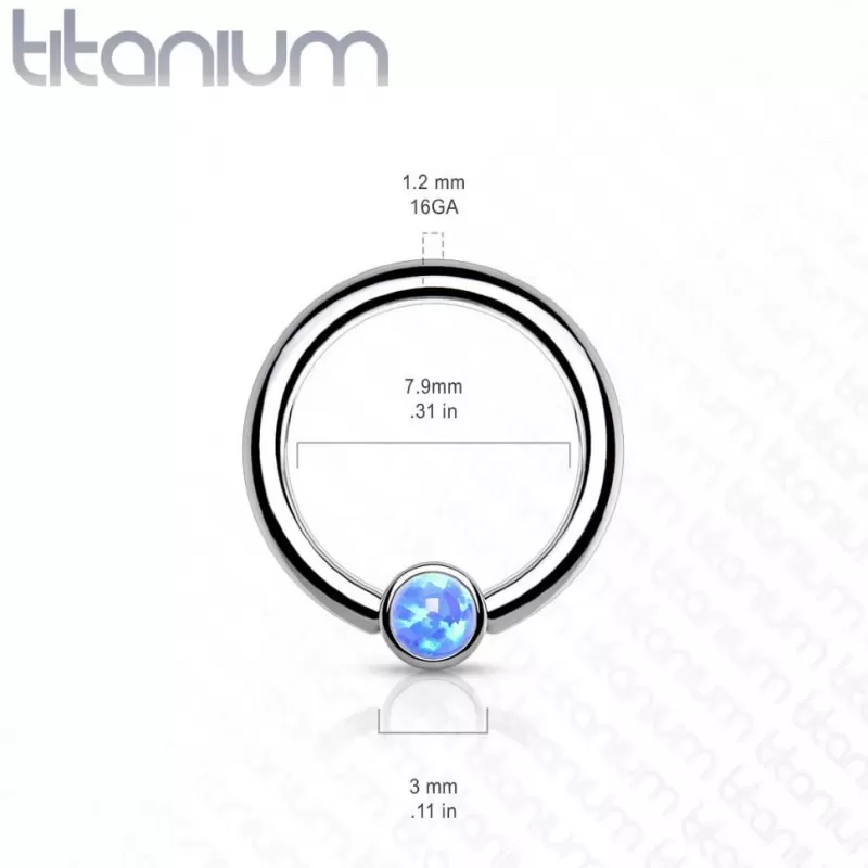 Кольцо из титана со съемным шариком Pirslab T23R05-OP17 серьга для септума, хряща уха, брови, носа, губ, пирсинга смайл