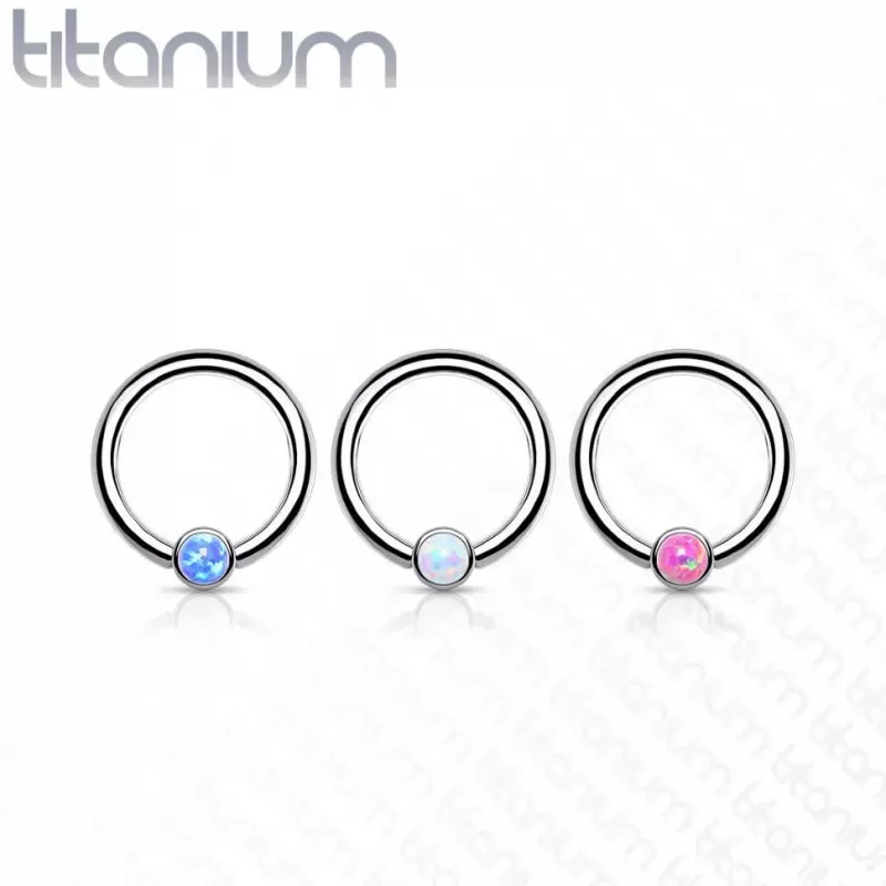 Кольцо из титана со съемным шариком Pirslab T23R05-OP17 серьга для септума, хряща уха, брови, носа, губ, пирсинга смайл