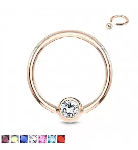 Стальная серьга кольцо с шариком PiercedFish GRR03 для септума, трагуса и хеликса, брови, губ, носа, пупка, пирсинга смайл