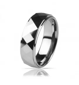 Кольцо из вольфрама INFY R-TG-0151 с геометрическими гранями