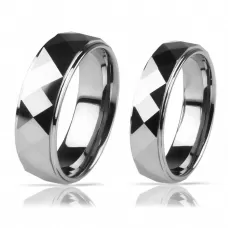 Кольцо из вольфрама INFY R-TG-0151 с геометрическими гранями