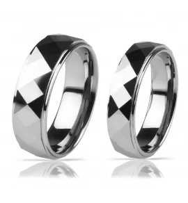 Кольцо из вольфрама INFY R-TG-0151 с геометрическими гранями