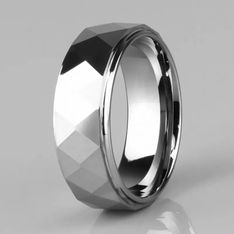 Кольцо из вольфрама INFY R-TG-0151 с геометрическими гранями