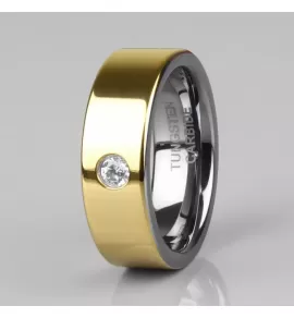 Кольцо из карбида вольфрама INFY TU-066R с фианитом