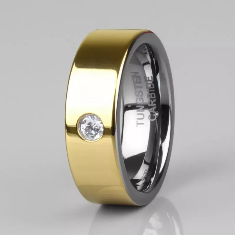 Кольцо из карбида вольфрама INFY TU-066R с фианитом