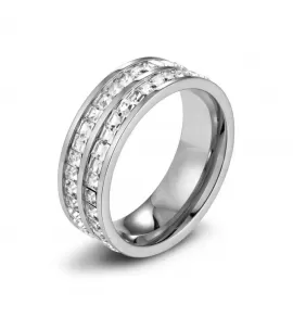 Женское кольцо дорожка из стали TATIC RSS-6715-ST без покрытия, с фианитами