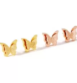 Женские серьги-гвоздики "Бабочки" из ювелирной стали Everiot SE-XP-3181